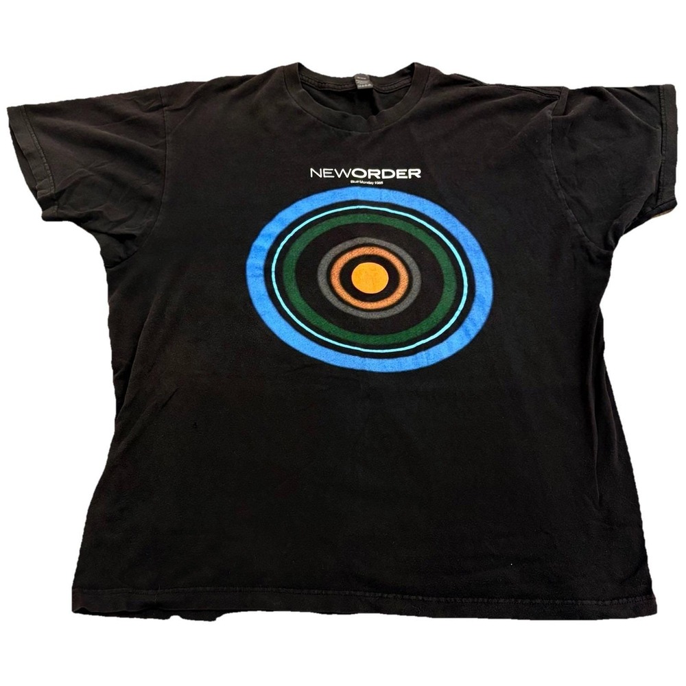 New Order Blue Monday 1988 T-Shirt XL Black Tultex Peter Saville VTG Band Tee